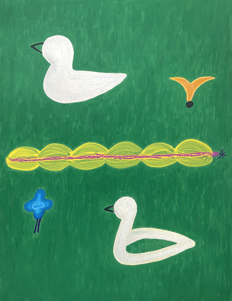 오리 41x53 acrylic, gouache, canvas 2023