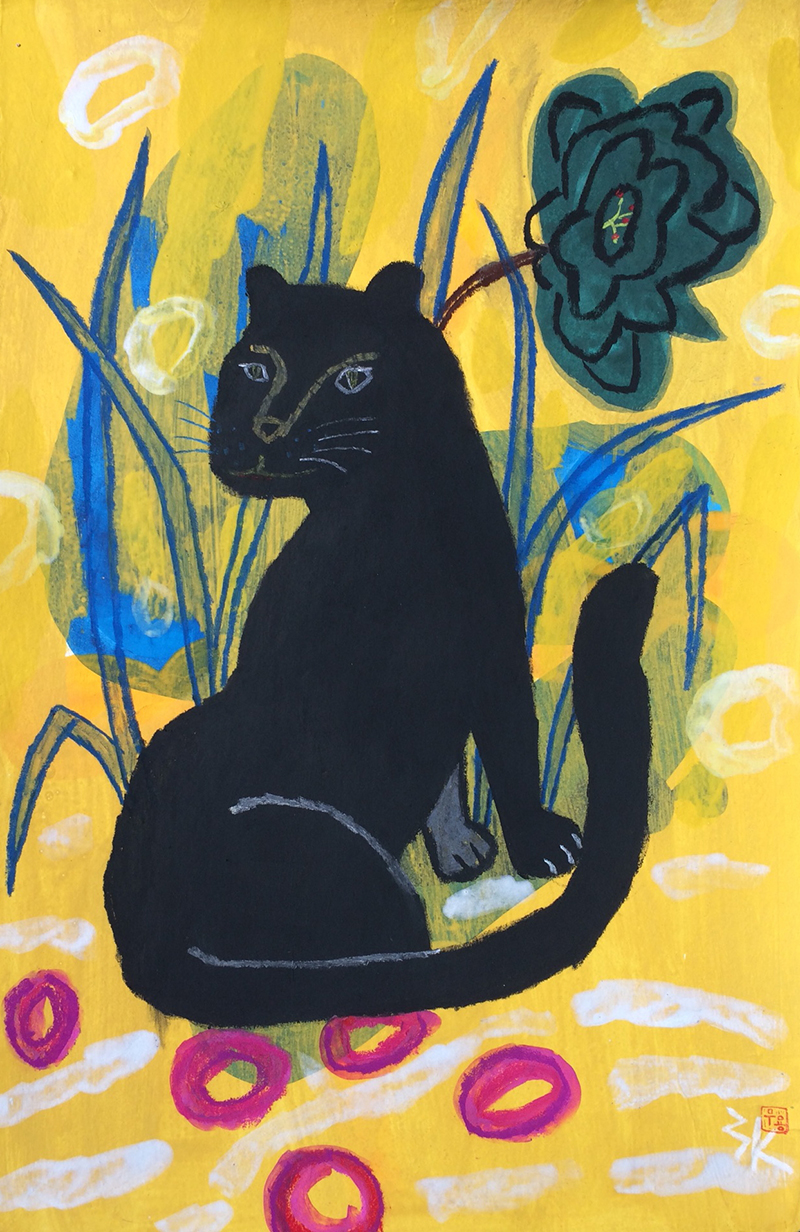 풀밭에서 31x47cm conte, pastel, acrylic, on paper 2018